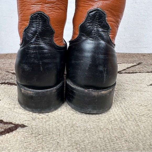 Anderson Bean Black and Brown‎ Leather Cowboy Boots round toe - Picture 11 of 13